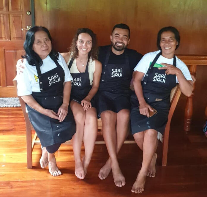 Grandmas with cooking class students Siquijor