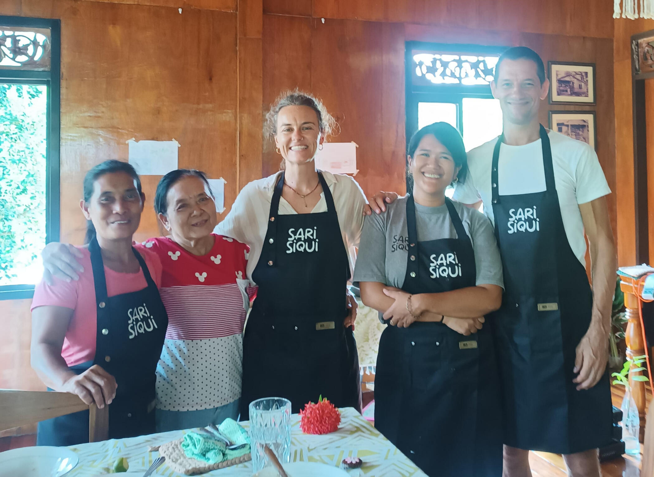 Grandmas and Gaby with cooking class students Siquijor